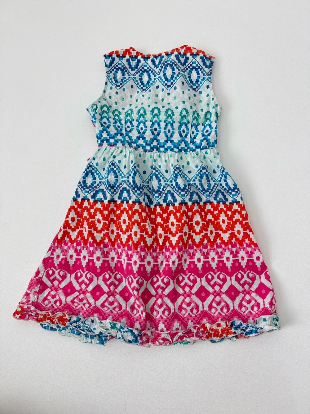 Gap Kids Wrap Dress Ikat Geometric Ethnic Boho Summer Colorful Size S